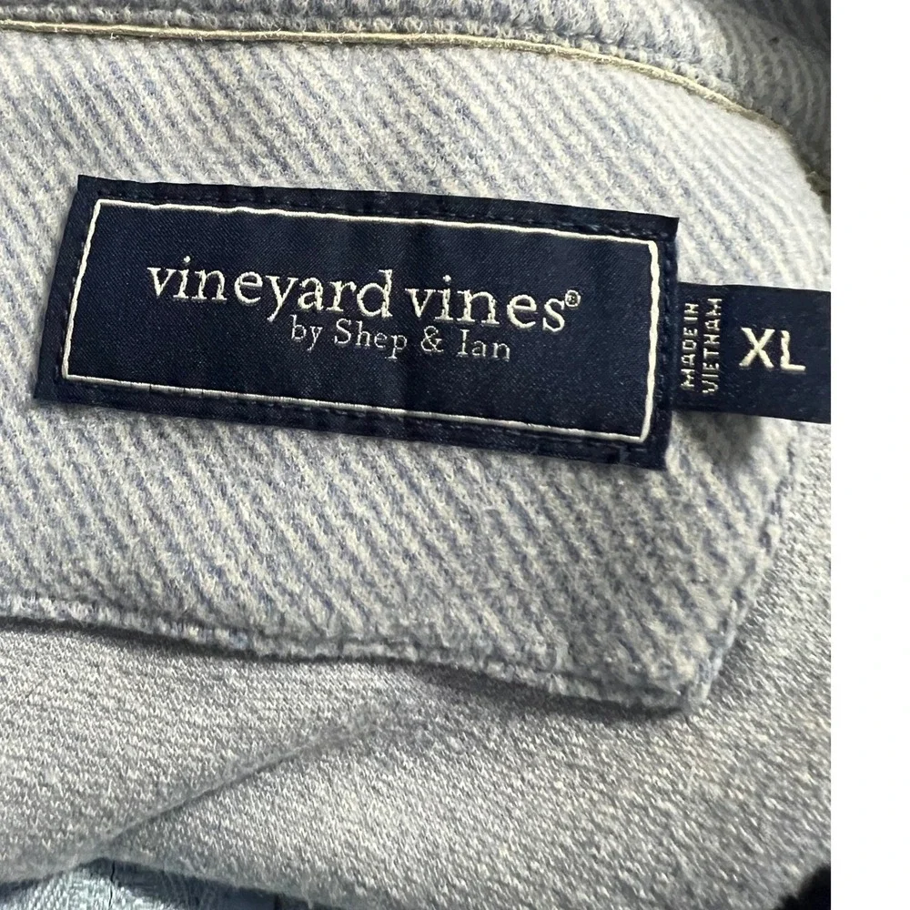 Vineyard Vines Mens XL Light Blue Textured Quarter Zip Pullover 1K003592